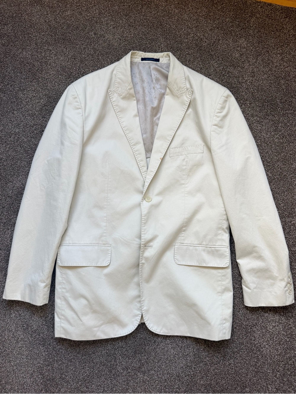 Men's Biege / Cream Single-Breasted Blazer Size L 46L fit